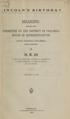 Cover for Lincoln's Birthday.
