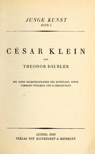 Cover for César Klein