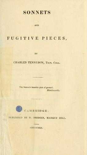 Cover for Sonnets and fugitive pieces