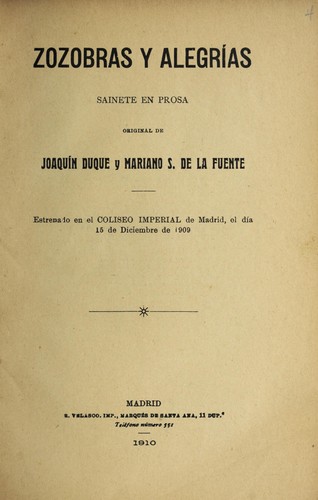 Cover for Zozobras y alegrías