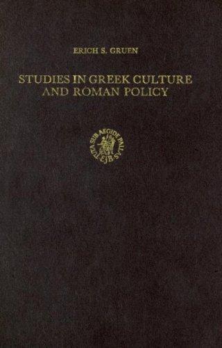 Cover for Studies in Greek culture and Roman policy