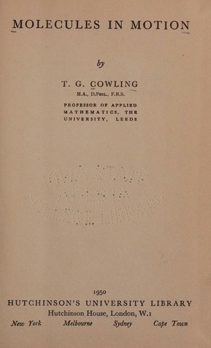 Cover for Molecules in motion