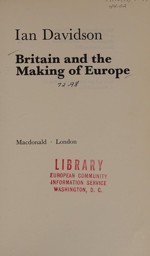 Cover for Britain and the making of Europe.