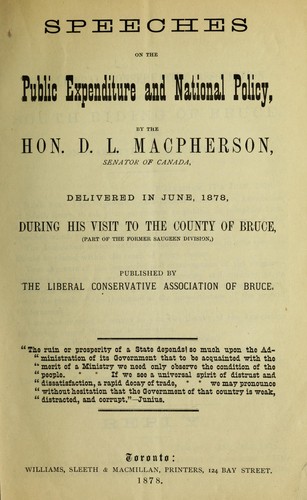 Cover for Speeches on the public expenditure and national policy