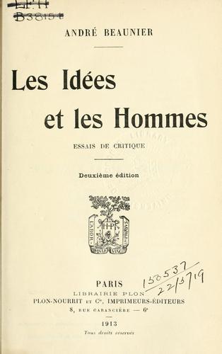 Cover for Les idées et les hommes.