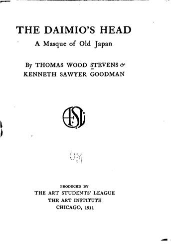 Cover for The daimio's head, a masque of old Japan