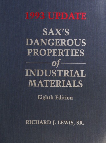 Cover for Sax's dangerous properties of industrial materials