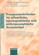 Cover for Transparenzkriterien Für Pflanzliche, Homoopathische Und Anthroposophische Arzneimittel