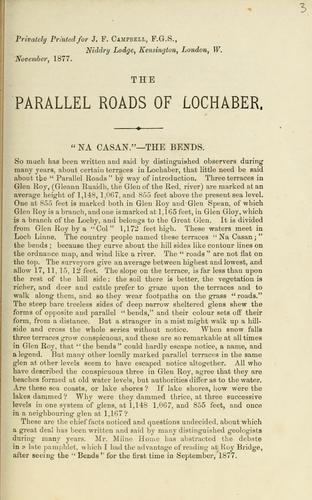Cover for The parallel roads of Lochaber
