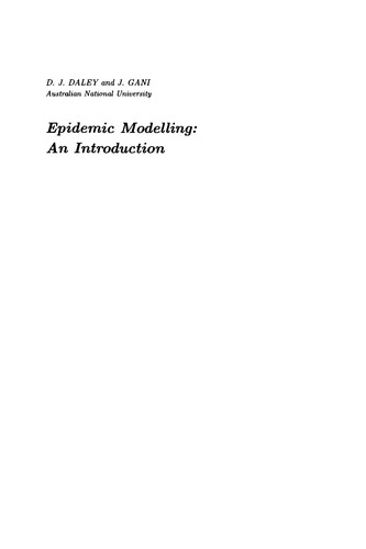Cover for Epidemic modelling