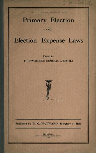 Cover for Primary election and election expense laws.