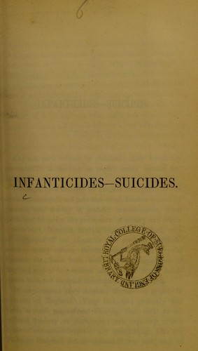 Cover for Infanticides, suicides