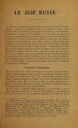 Cover for Le Juif russe.