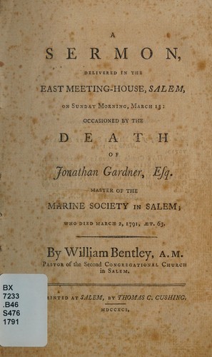 Cover for A sermon delivered in the East Meeting-House, Salem, on Sunday morning, March 13