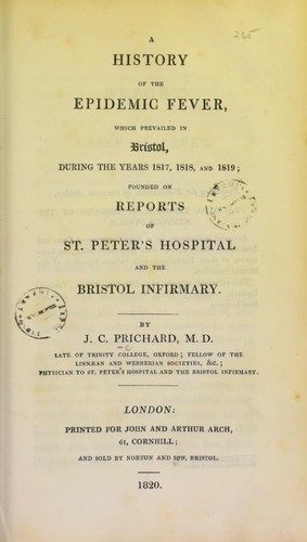 Cover for A history of the epidemic fever which prevailed in Bristol during the years 1817, 1818, and 1819