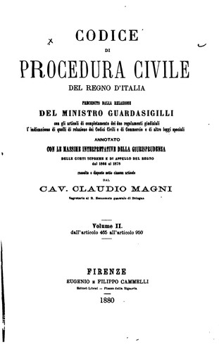 Cover for Codice di procedura civile del regno d'Italia ...: annotato con le massime ...
