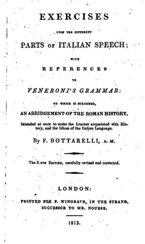 Cover for Exercises Upon the Different Parts of Italian Speech