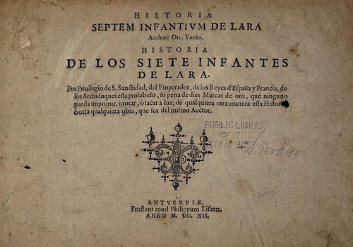 Cover for Historia septem infantivm de Lara =
