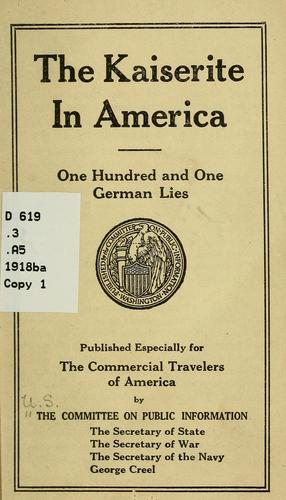 Cover for The kaiserite in America