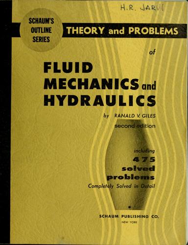 Cover for Schaum's outline of theory and problems of fluid mechanics and hydraulics