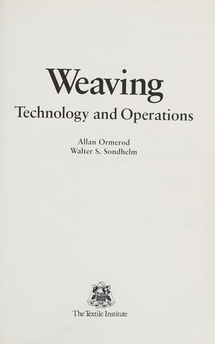 Cover for Weaving Technology and Operations