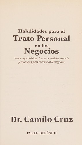Cover for Habilidades para el trato personal en los negocios (Spanish Edition)