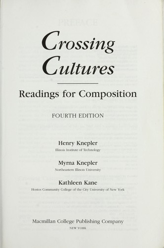 Cover for Crossing Cultures