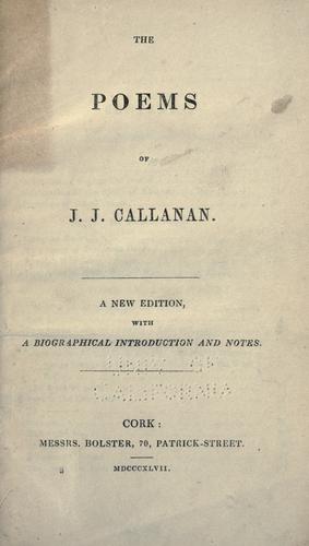 Cover for The poems of J.J. Callanan.