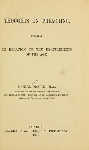 Cover for Thoughts on preaching