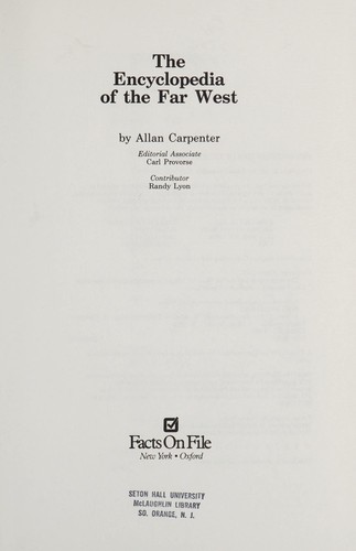 Cover for The encyclopedia of the Far West