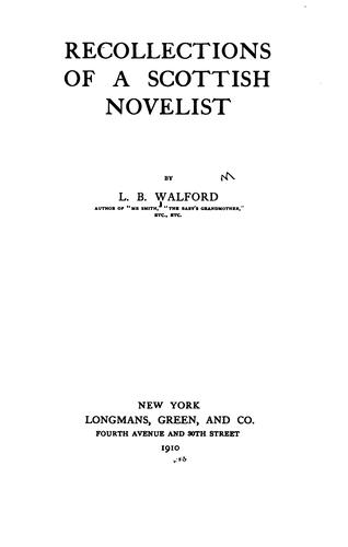 Cover for Recollections of a Scottish novelist