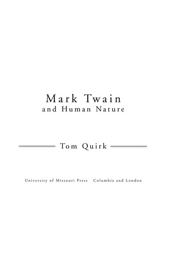Cover for Mark Twain and human nature