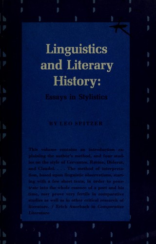 Cover for Linguistics and literary history