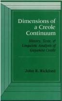 Cover for Dimensions of a Creole continuum