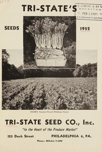 Cover for Tri-state's seeds 1952