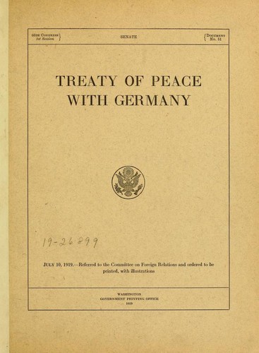 Cover for Treaty of peace with Germany ...