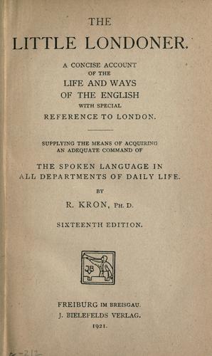 Cover for The little Londoner