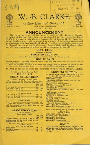 Cover for List 22-D