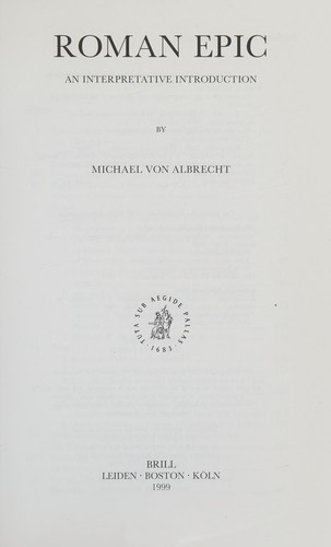 Cover for Roman epic