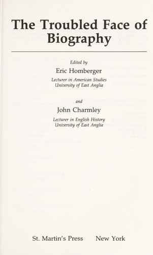 Cover for The Troubled face of biography