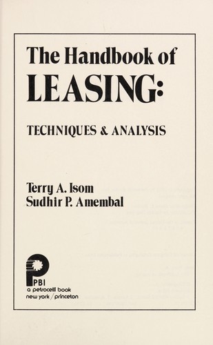 Cover for The handbook of leasing