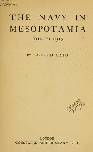 Cover for The Navy in Mesopotamia, 1914 to 1917.