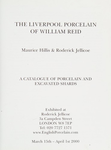 Cover for Liverpool porcelain of William Reid