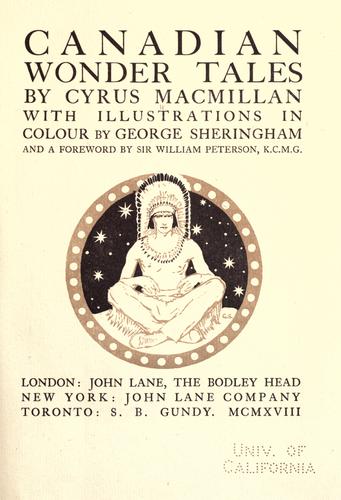 Cover for Canadian wonder tales