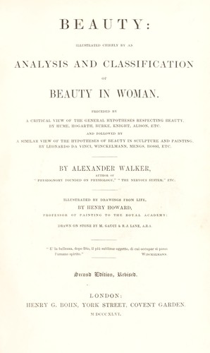 Cover for Beauty: illustrated chiefly by an analysis and classification of beauty in women