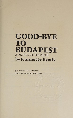 Cover for Good-bye to Budapest