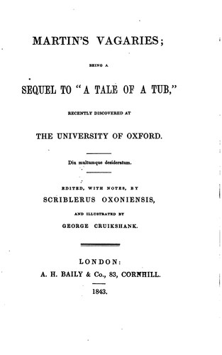 Cover for Martin's vagaries: a sequel to 'A tale of a tub', ed. by Scriblerus Oxoniensis