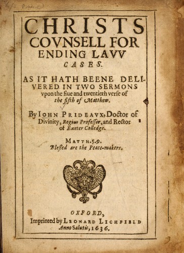 Cover for Christ's counsell for ending law cases