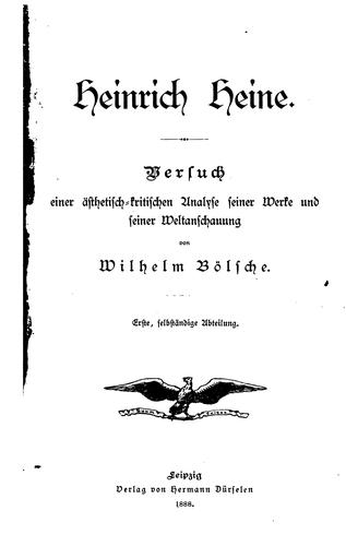 Cover for Heinrich Heine: Versuch einer ästhetischkritischen Analyse seiner Werke und seiner Weltanschauung