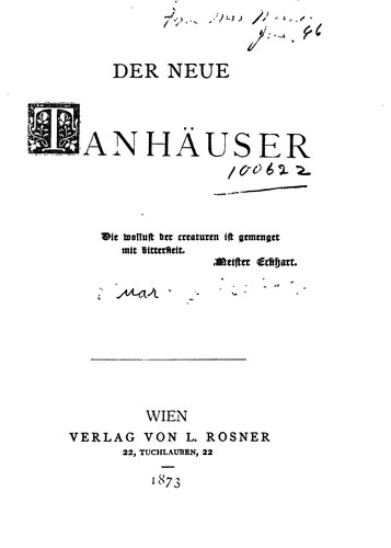 Cover for Der neue Tanhäuser